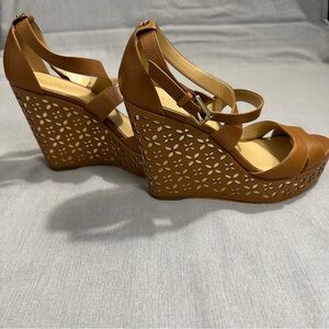 MICHAEL Michael Kors Sienna Espadrille Wedge Sandals, 8.5, openwork leather